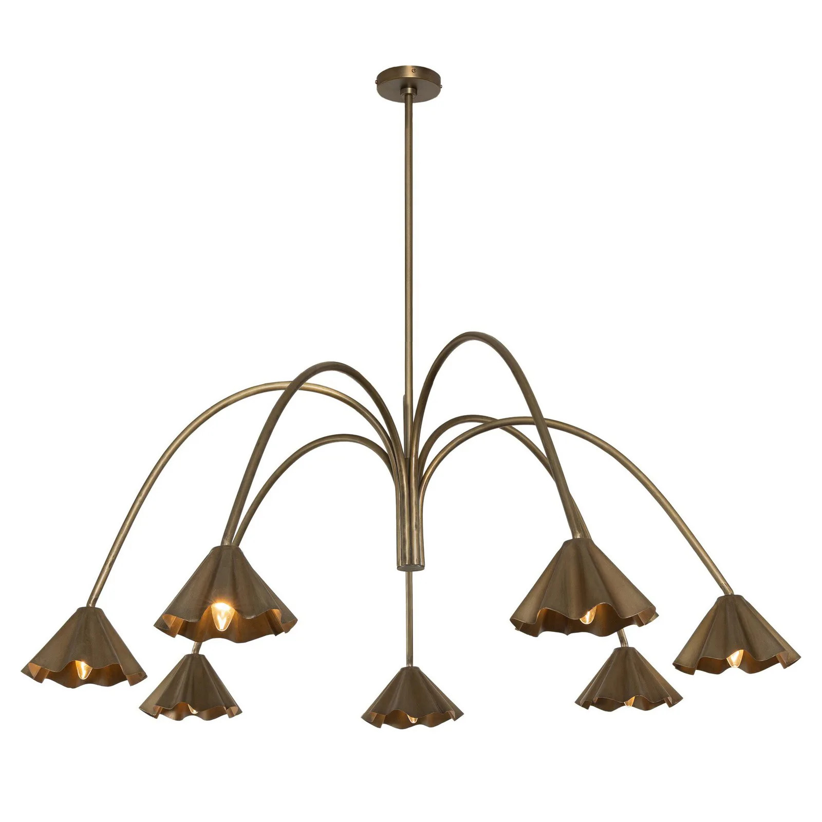 Amabella French Country Aged Antique Iron Floral Chandelier | Kathy Kuo Home