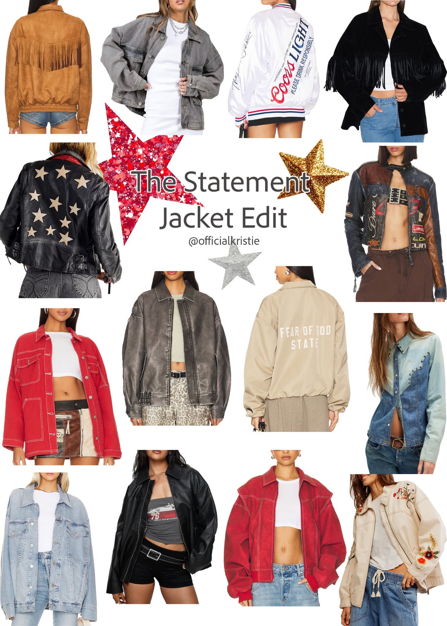 
Spring may be here, but I never pass up the chance to throw on a bold, statement jacket! They’re perfect for spring and summer layering, and they instantly elevate even the simplest outfits.

I just picked up the gray Lioness “Kenny” bomber jacket, and I’m already dreaming up ways to style it—over a boho sundress, with denim shorts, or even layered with boots and an oversized tee. It’s the perfect lightweight spring jacket with a touch of edge.

Here are 14 stylish statement jacket outfit ideas you can wear all spring and summer long!

How to Style a Statement Jacket:
-Layer over a sundress and add cowboy boots or moto boots for an edgy boho look.
-Pair with denim shorts and a vintage graphic tee—effortless and cool.
-Style with an oversized tee and strappy sandals for a casual weekend vibe.
-Throw on over high-waisted jeans and a lightweight blouse for a boho spring outfit.

#StatementJacket #JacketGoals #EffortlessStyle #LTKSpringStyle 

#LTKStyleTip