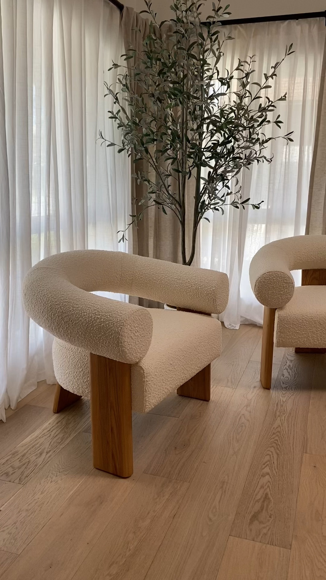 Stunning boucle chairs 