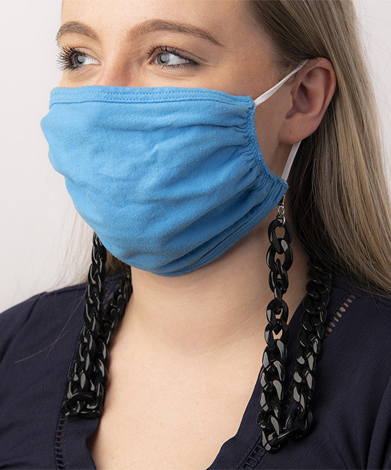 Steve Madden Women's Necklaces Black - Black & Silvertone Chunky Mask Chain | Zulily