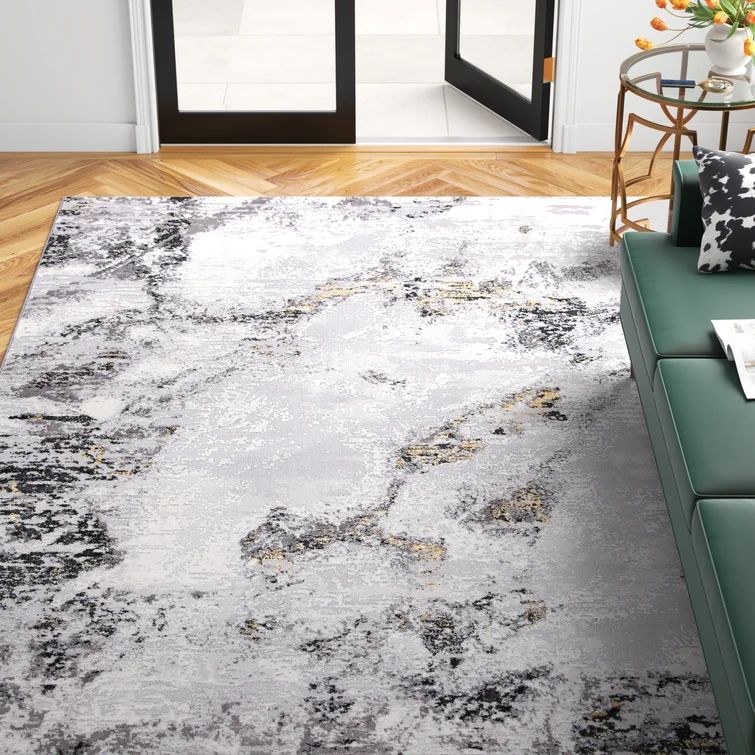 Ambrose Area Rug in Gray/Gold/Black | Wayfair North America