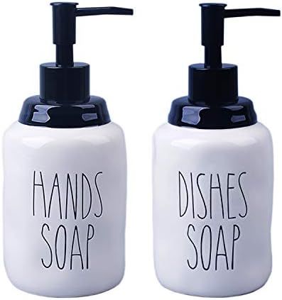 Hands and Dishes Soap Dispenser for Kitchen and Bathroom,Home Decor, 16 Oz Ceramics Soap Dispense... | Amazon (US)