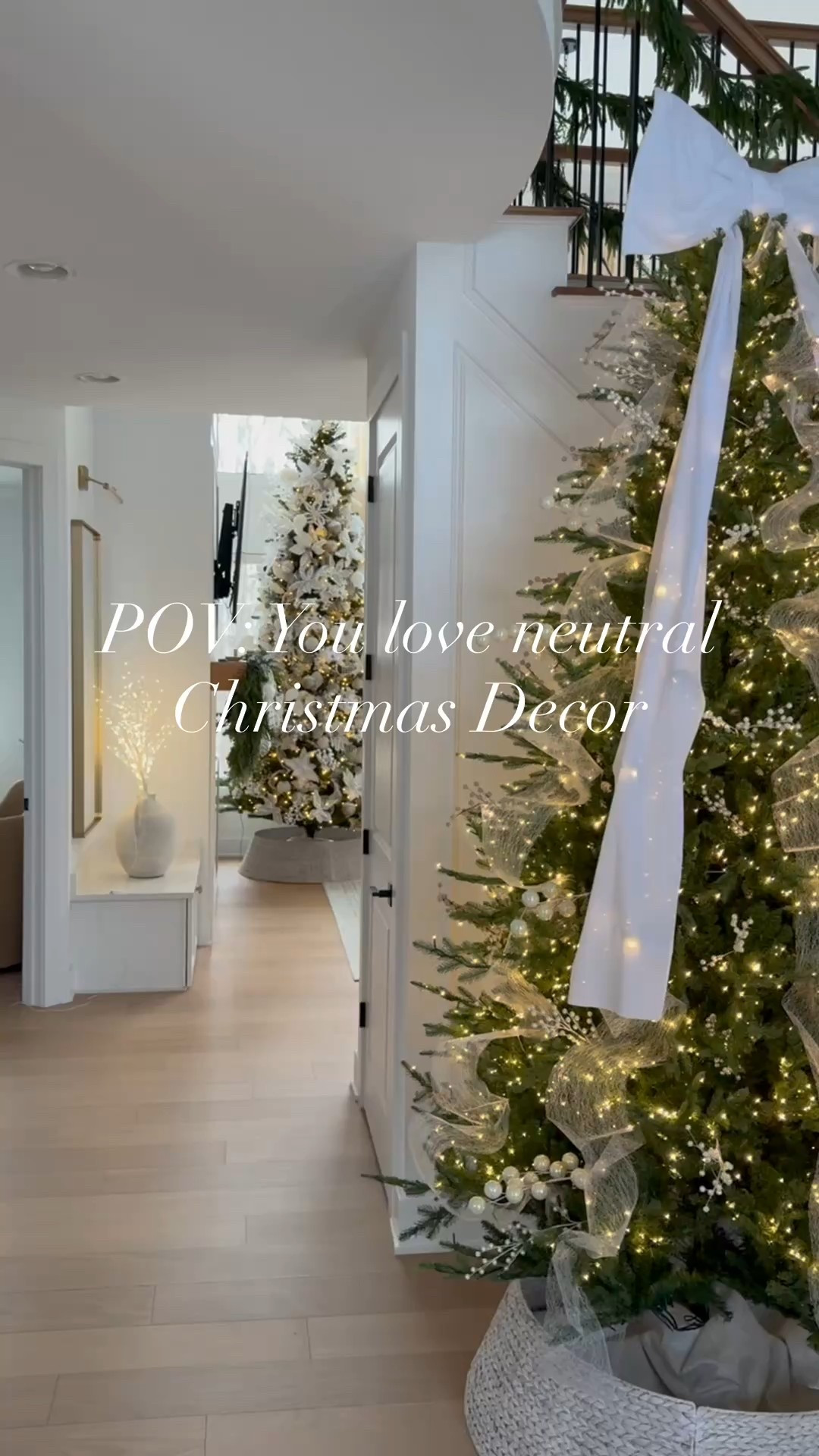 White Christmas inspiration. Viral Home Depot Twinkle Tree, huge bow Christmas tree topper. Plush cedar garland, Norfolk pine garland and more.

#LTKHome #LTKSeasonal #LTKHoliday