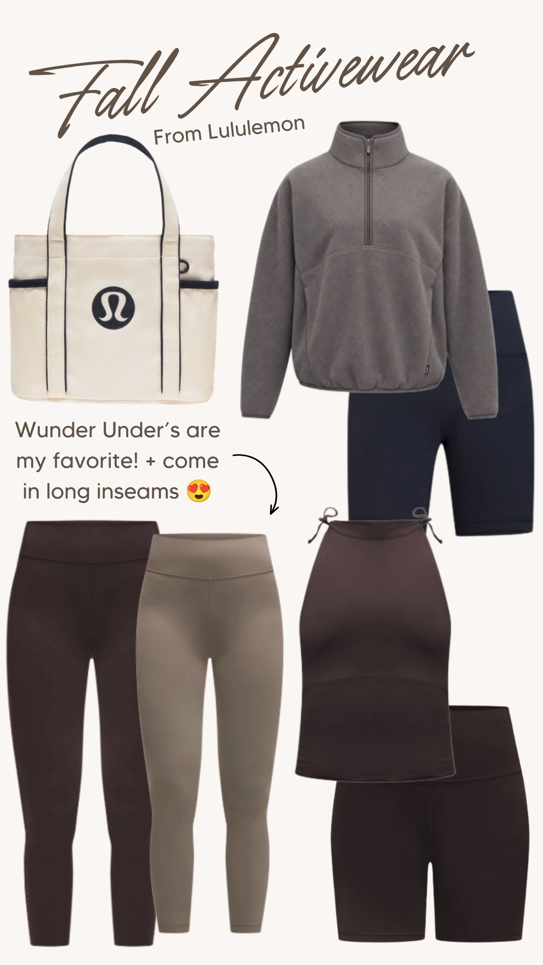 Fall activewear I’ll be living in 🤎🍂 Cozy layers + my favorite Wunder Unders (with long inseams 😍) for all the fall days ahead.

#LTKootd #LTKfitnessgoals #LTKSeasonal