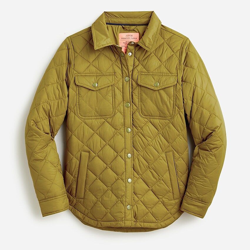 Quilted lightweight shirt-jacket | J.Crew US