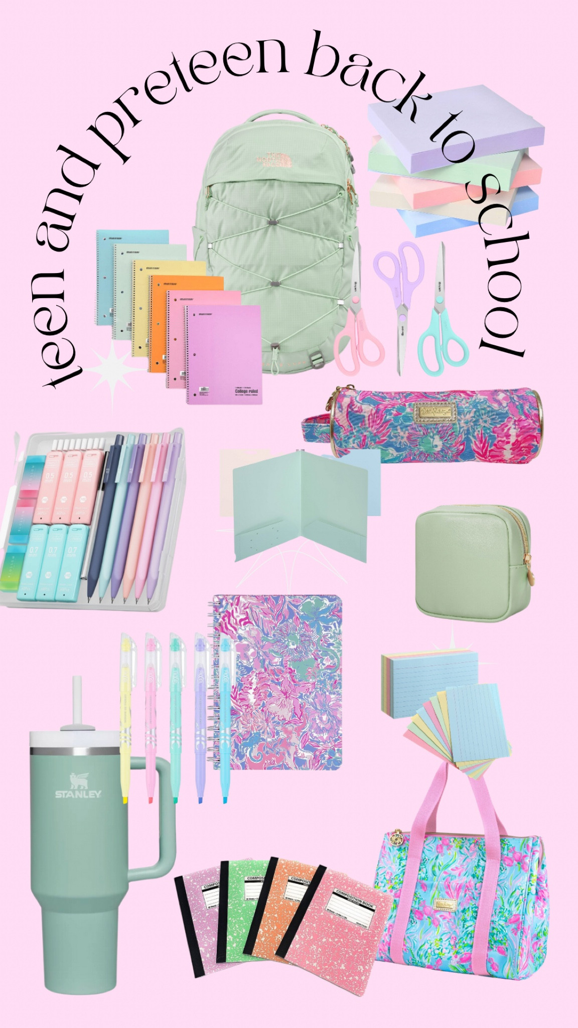 Back to school Amazon pastel and Lily Pulitzer supples


Preppy aesthetic, teenager, pre-teen, girl school supplies 

#LTKBacktoSchool #LTKstyletip #LTKfamily