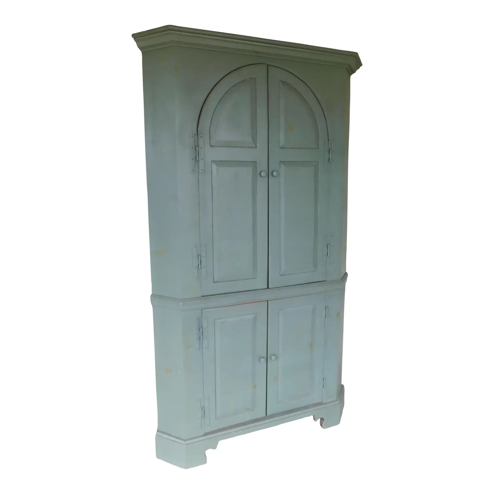 Habersham Plantation Painted Pine Blind Door Corner Cabinet 85"h X 50.5"w | Chairish