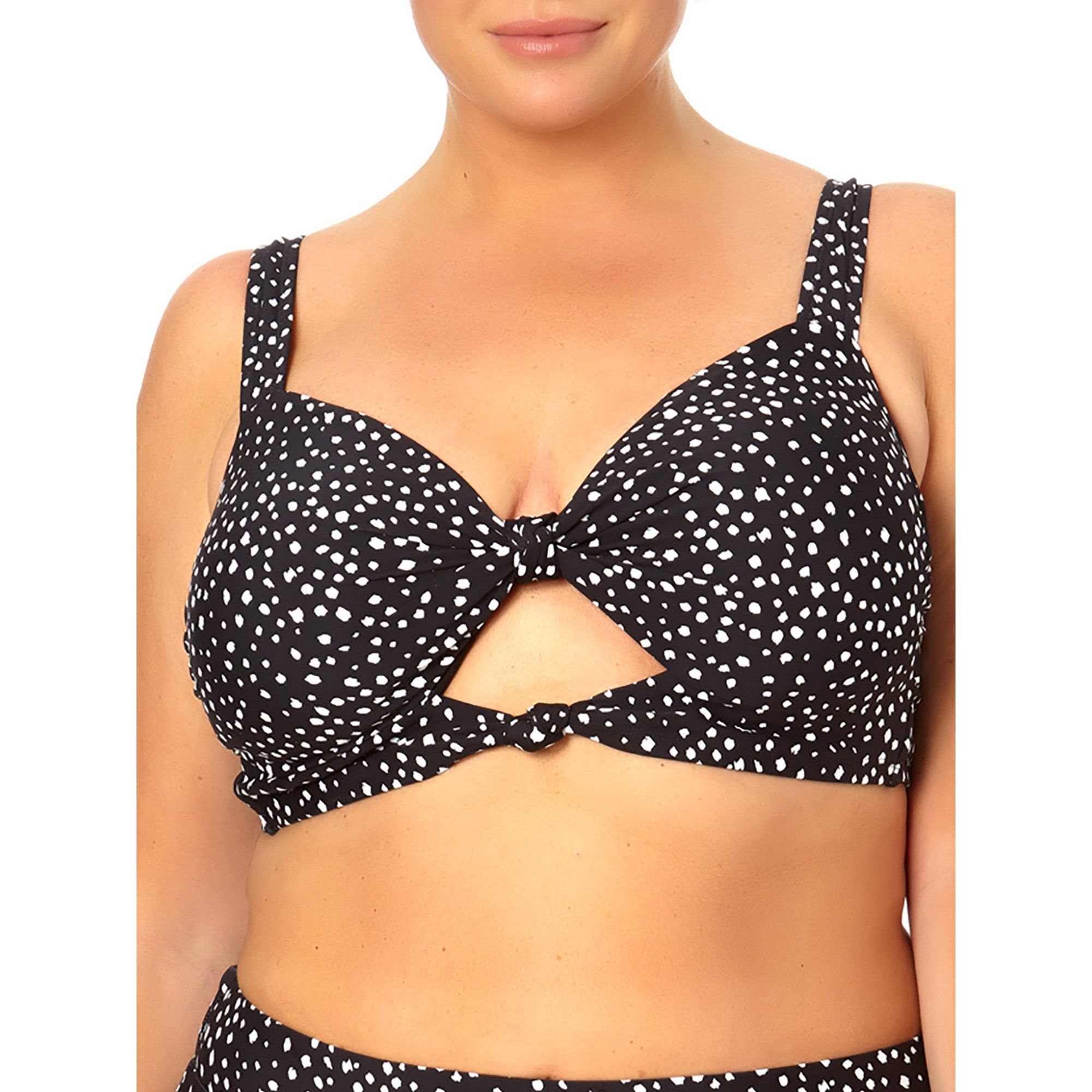 Time and Tru Women's and Women's Plus Size Abstract Dot Knotted Swim Top | Walmart (US)