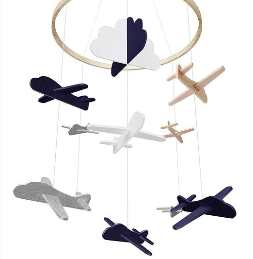 Baby Crib Mobile, Airplane Baby Mobile, Crib Mobile for Boys Nursery Decor | Amazon (US)