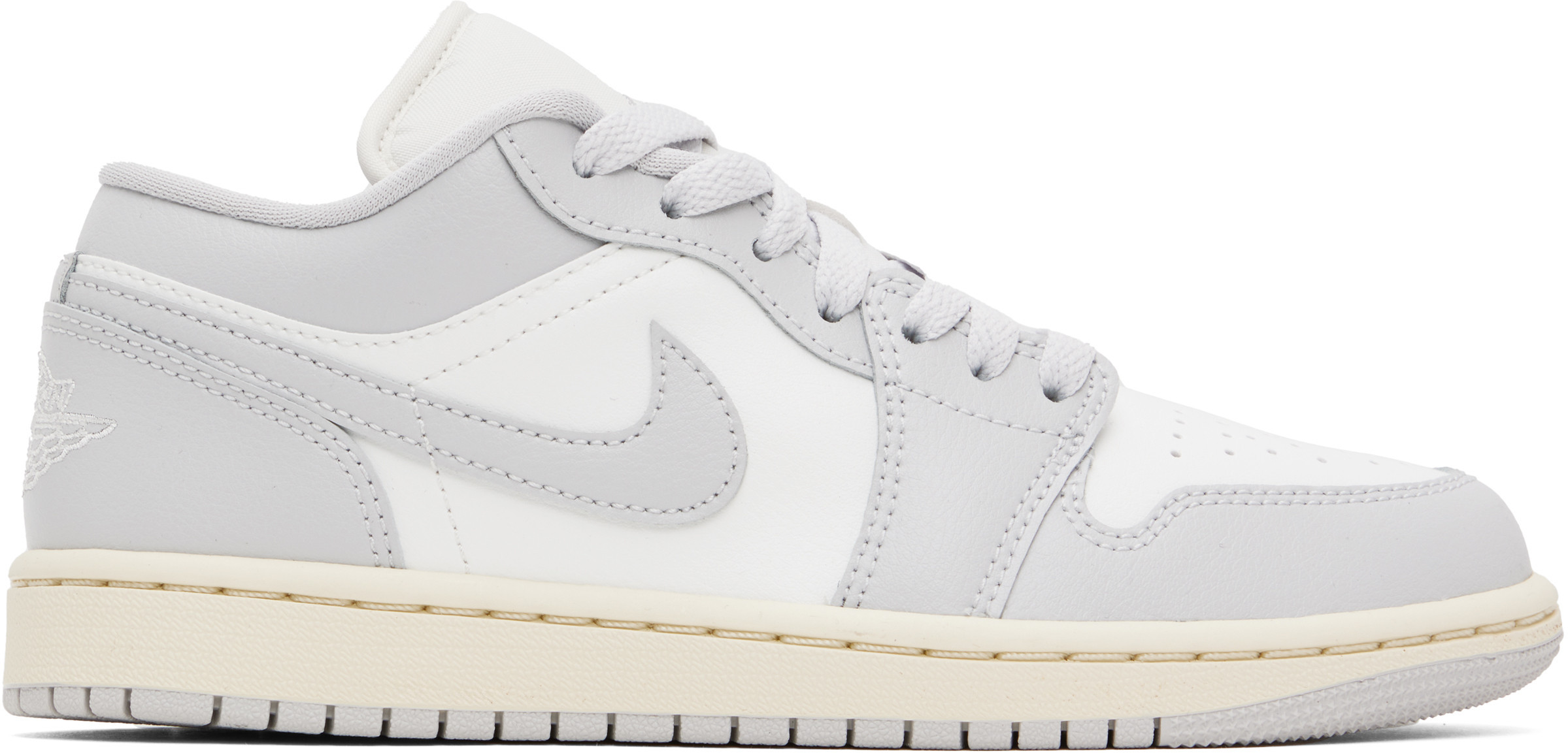 Nike Jordan White & Gray Air Jordan 1 Low Sneakers | SSENSE
