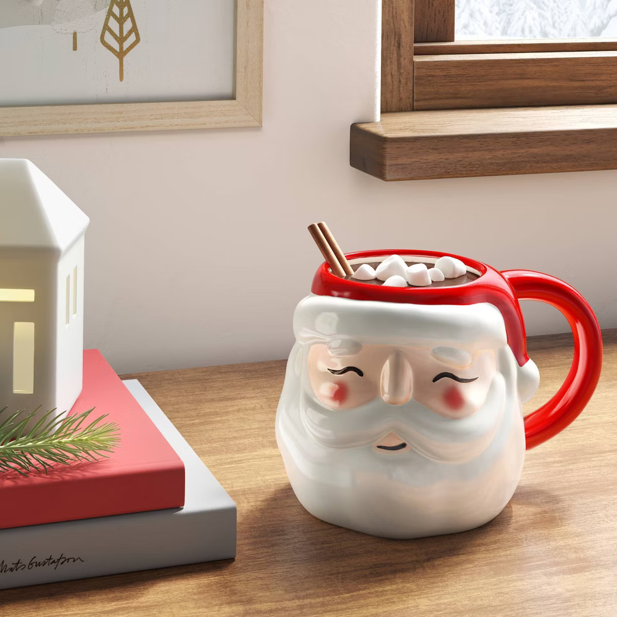 20oz Christmas Earthenware Figural Santa Mug - Wondershop™ | Target