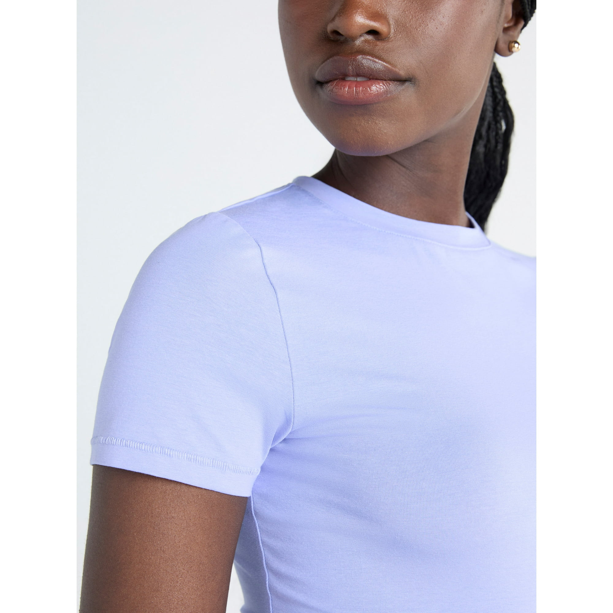 Scoop Women's Ultimate Refined Jersey Knit Fitted Baby Tee, Sizes XS-XXL | Walmart (US)