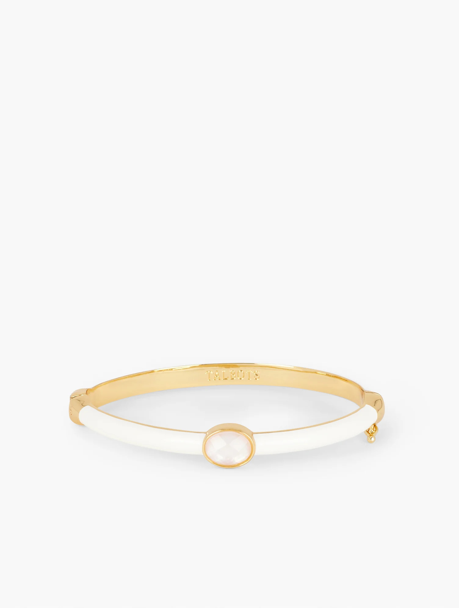 Stone Enamel Hinge Bangle - Ivory/Gold - 001 Talbots | Talbots