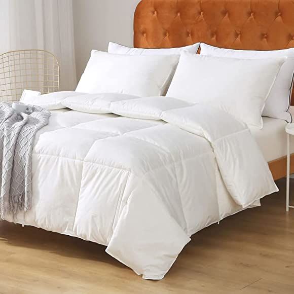 Oaken-Cat Goose Feathers Down Comforter Queen - 100% Organic Cotton, Medium Warm All Seasons Duve... | Amazon (US)