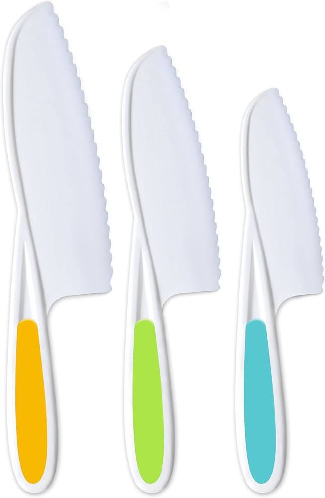 MGS Kids Knife Set of 3 for Cooking and Cutting Cakes, Fruits and Veggies Perfectly Safe for Kids... | Amazon (US)