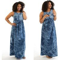 Nursing Maxi Dress - Casual - Beach - Blue Tie Dye | Etsy (US)