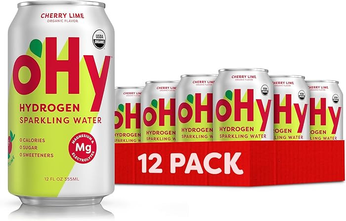 oHy Hydrogen Sparkling Water – Magnesium & Antioxidant Hydration, Zero Sugar, Zero Calories, Ch... | Amazon (US)