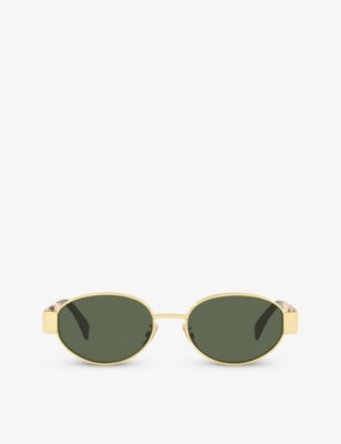 CL40235U oval-frame metal sunglasses | Selfridges