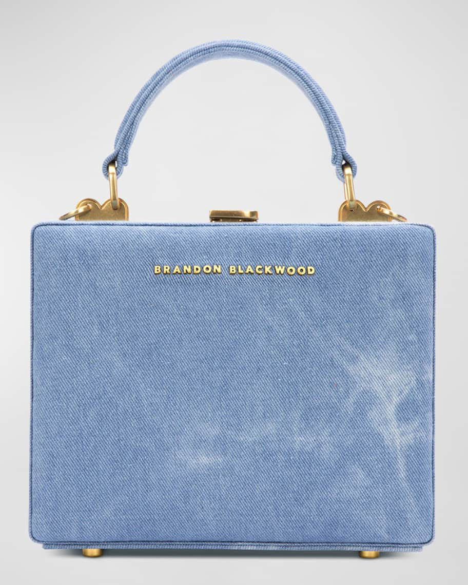 Brandon Blackwood Kendrick Trunk Distressed Denim Top-Handle Bag | Neiman Marcus