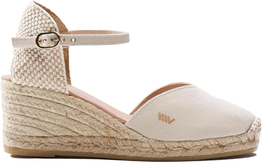 Viscata Reus Canvas Wedge Handmade 2 ½” Heel Women's Sandals with Breathable Cotton Canvas V-c... | Amazon (US)