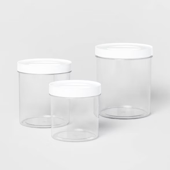 3pc Round Airtight Canister Set White - Brightroom™ | Target