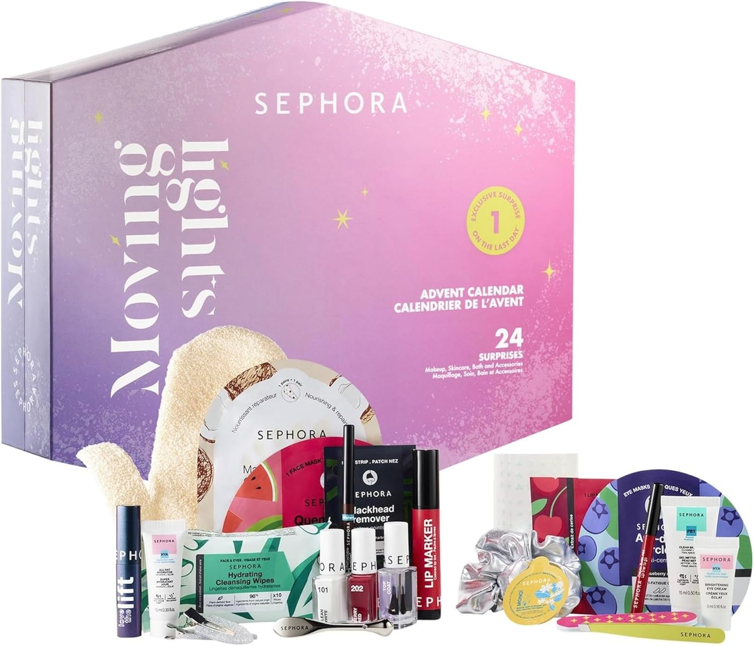 Sephora Advent Calendar 2024 - Moving Lights Advent Calendar - 24 Surprises, Including Make-up, C... | Amazon (US)