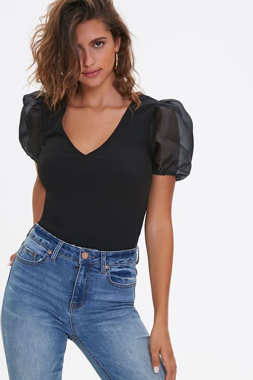 Organza Puff-Sleeve Top | Forever 21 (US)