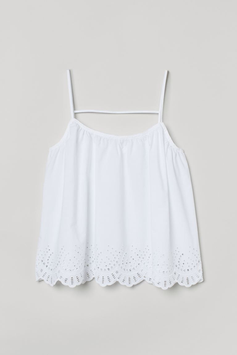 Top met broderie anglaise | H&M (DE, AT, CH, NL, FI)