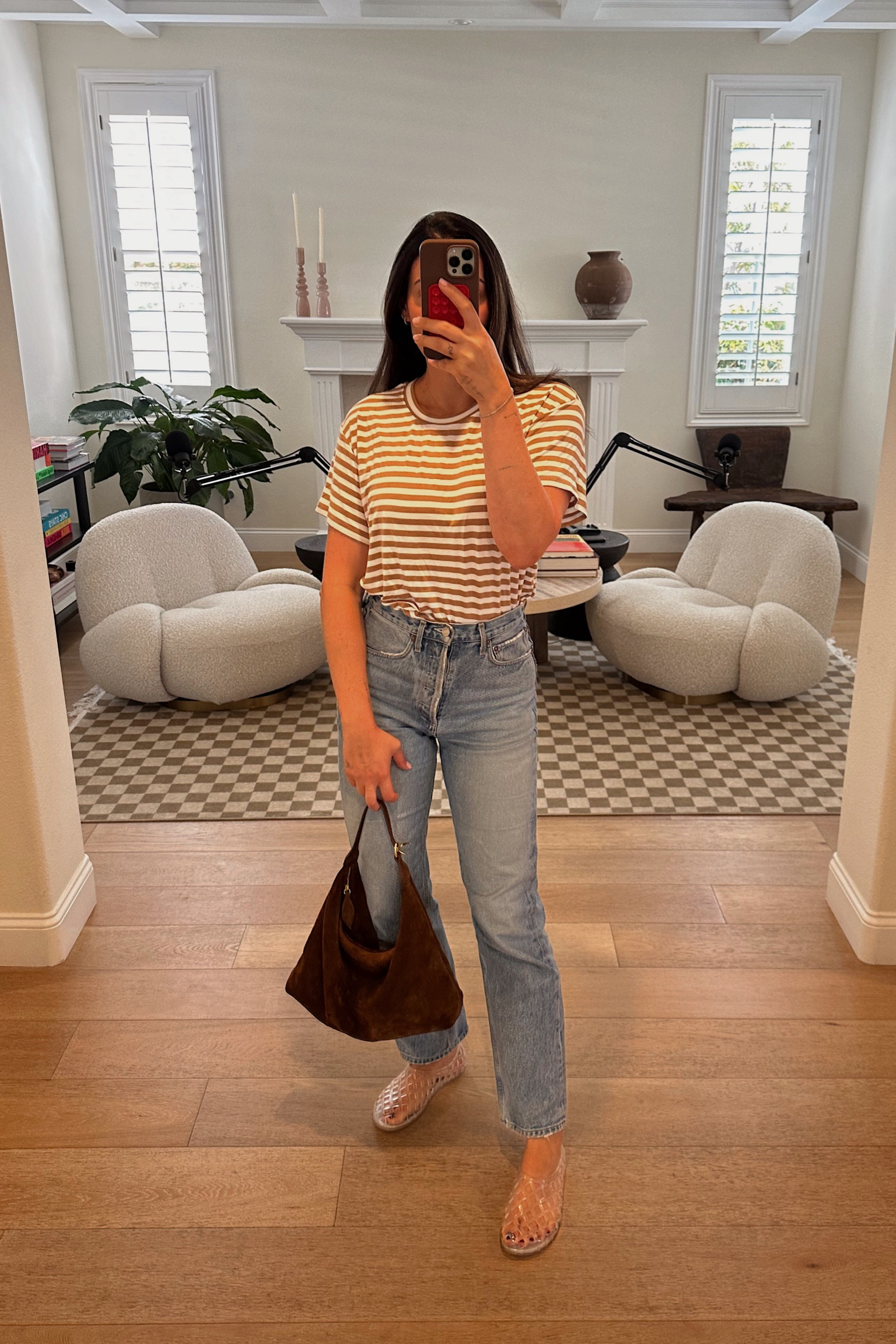 Easy errands outfit
Size S tshirt 
Size 25 denim 
Jelly’s run TTS 

#LTKSeasonal #LTKFindsUnder100 #LTKFallSale