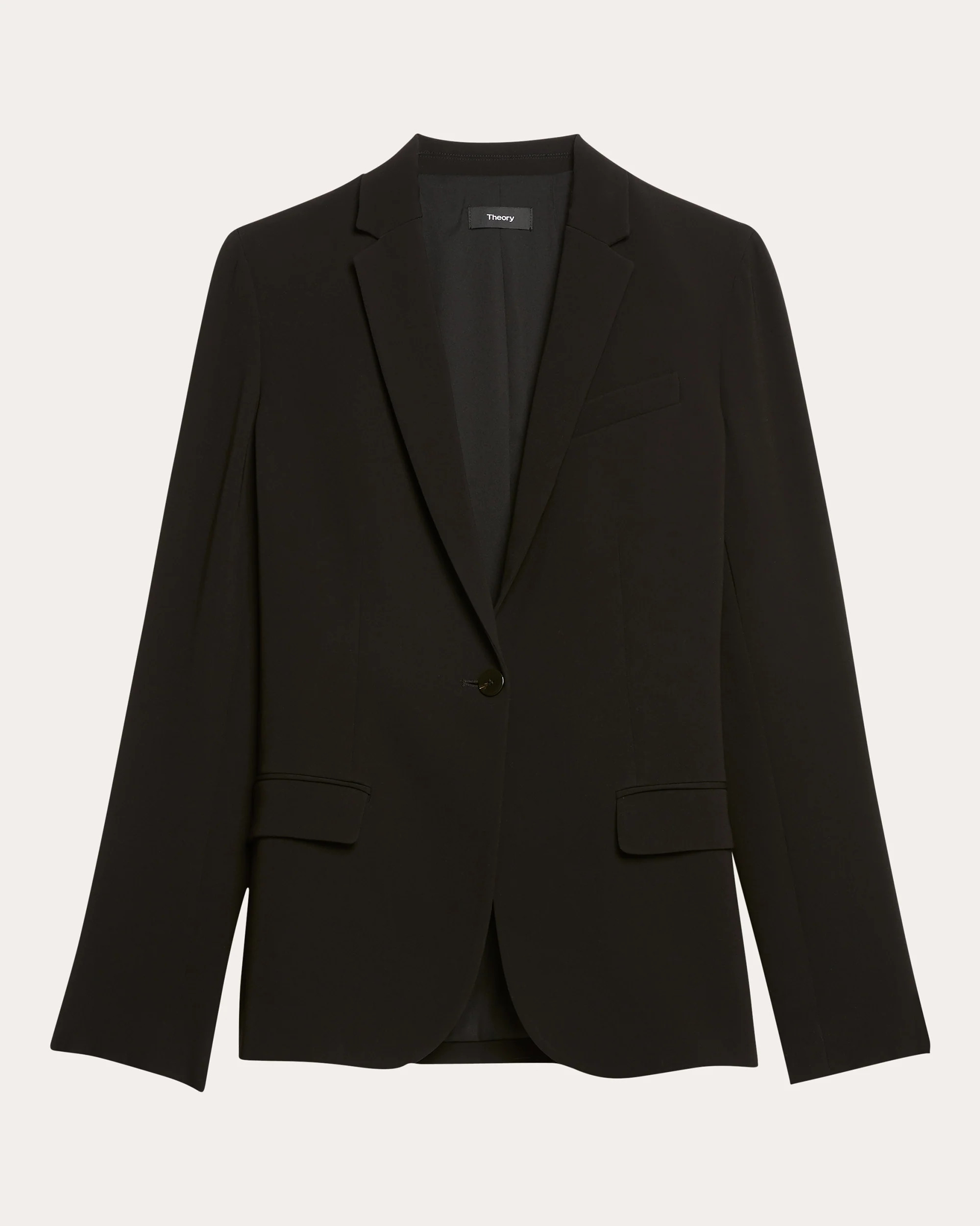 Theory Women's Classic Crepe Blazer in Black Polyester/Acetate | Olivela