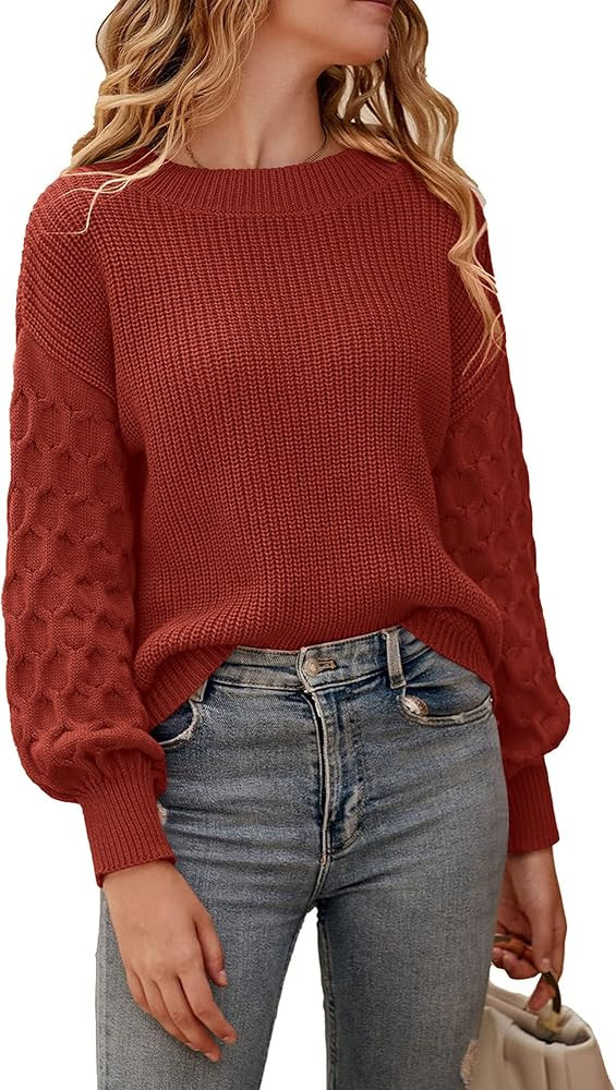 PRETTYGARDEN Women's 2024 Winter Pullover Sweater Casual Long Sleeve Crewneck Loose Chunky Knit J... | Amazon (US)