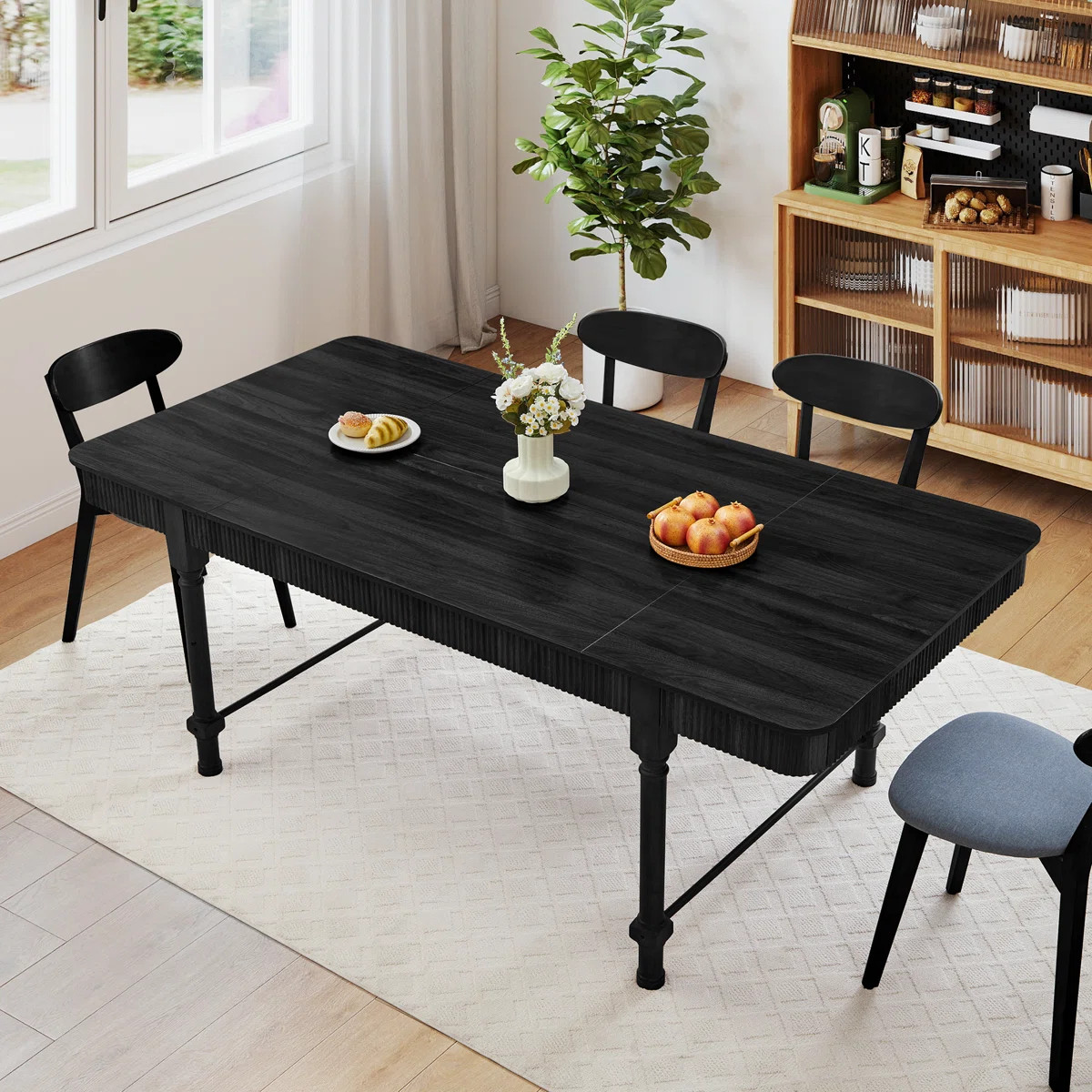 78.74'' Rectangular Farmhouse Dining Table With Drawer | Wayfair North America