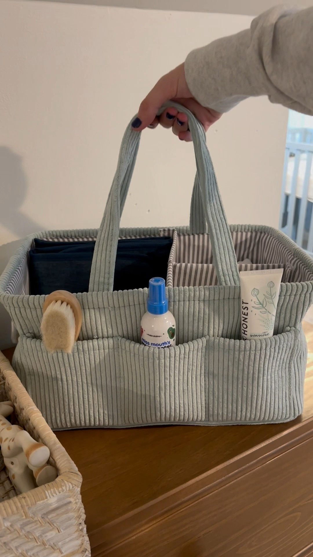 pack my diaper caddy with me as a second time mom at 38 weeks pregnant! all the essentials that I can just carry around the house with me  

#LTKBaby