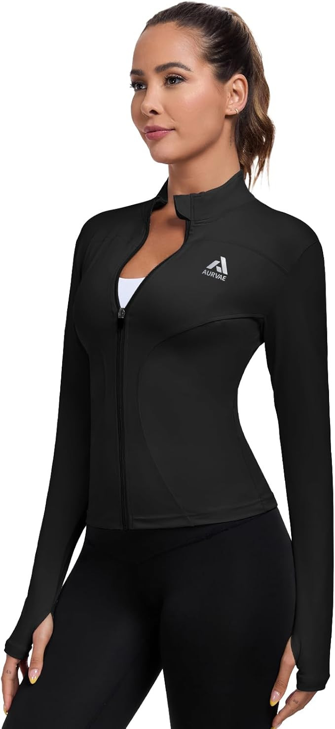 Women's Workout Jacket, Womens Cropped Lightweight Running Jackets, Zip Slim Fit Athletic Tops fo... | Amazon (US)