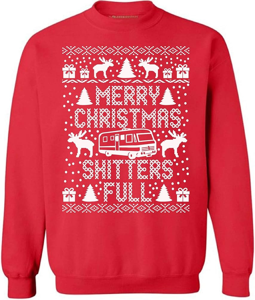 Pekatees Merry Christmas Shitters Full Sweatshirt Shitters Full Sweater Ugly Christmas Top | Amazon (US)