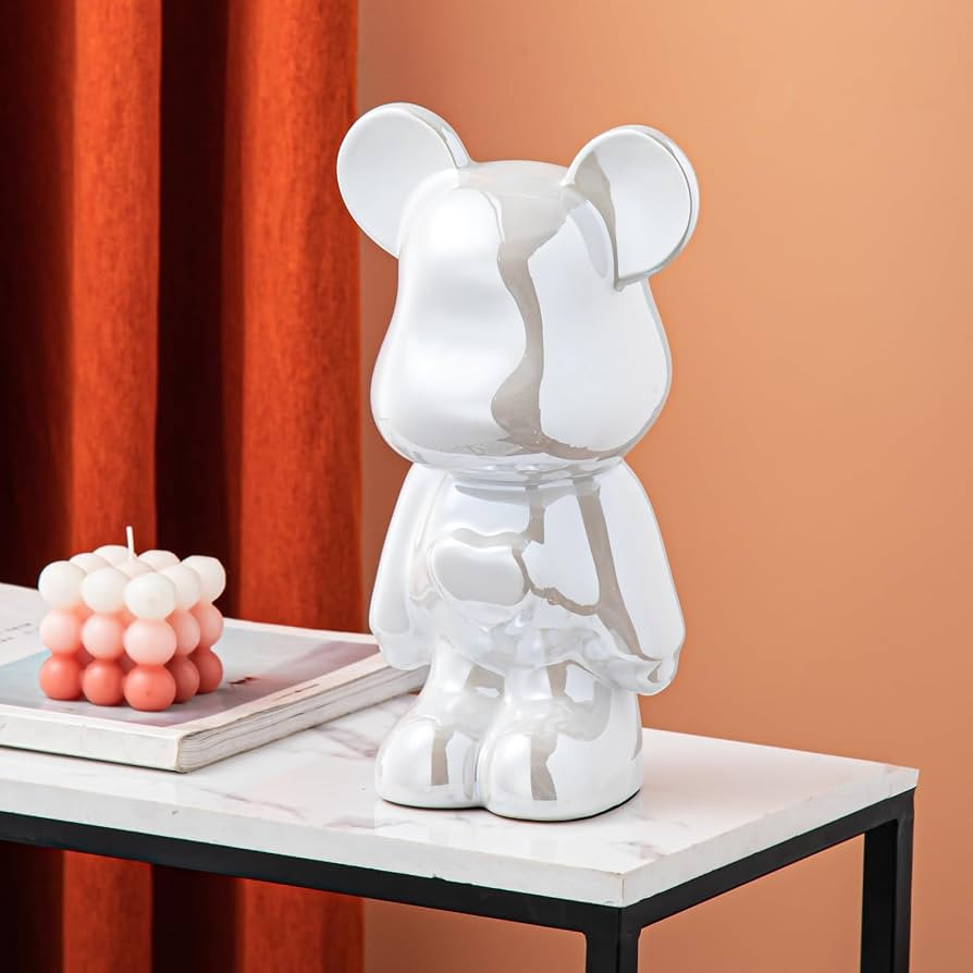 Yundu Ceramic Piggy Bank for Kids and Adults - Coin Bank for Girls and Boys - White Love Bear Dec... | Amazon (US)