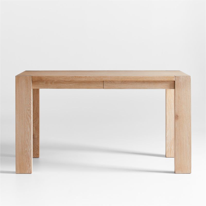Terra 54" Natural White Oak Wood Desk with Power Outlets + Reviews | Crate & Barrel | Crate & Barrel