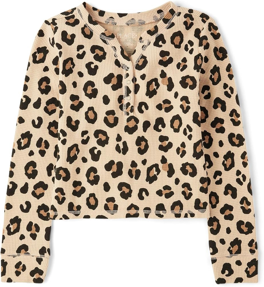 The Children's Place Girls Basic Long Sleeve Thermal Henley Tops | Amazon (US)