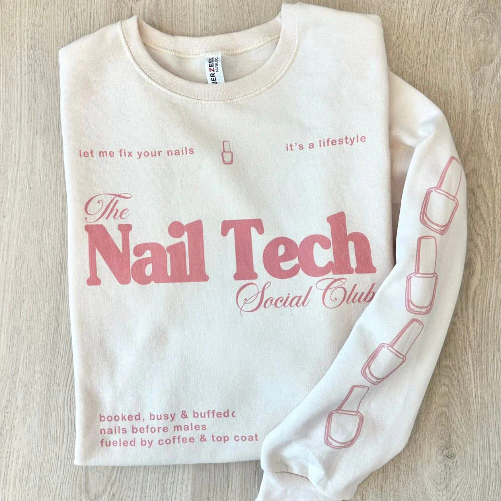 ‘Nail Tech Social Club' Crewneck Sweatshirt | United Monograms