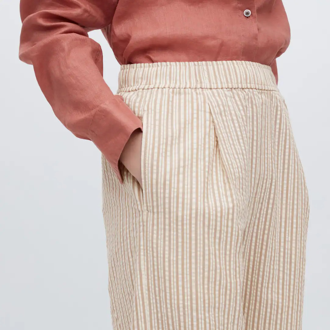Pantalon Easy Seersucker À Rayures | Uniqlo FR