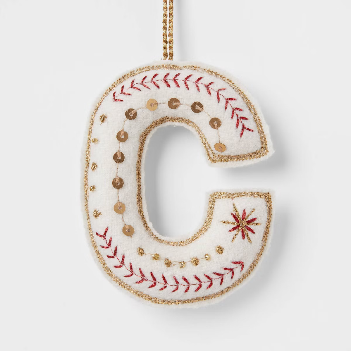 Embroidered Fabric Monogram Letter Christmas Tree Ornament - Wondershop™ | Target
