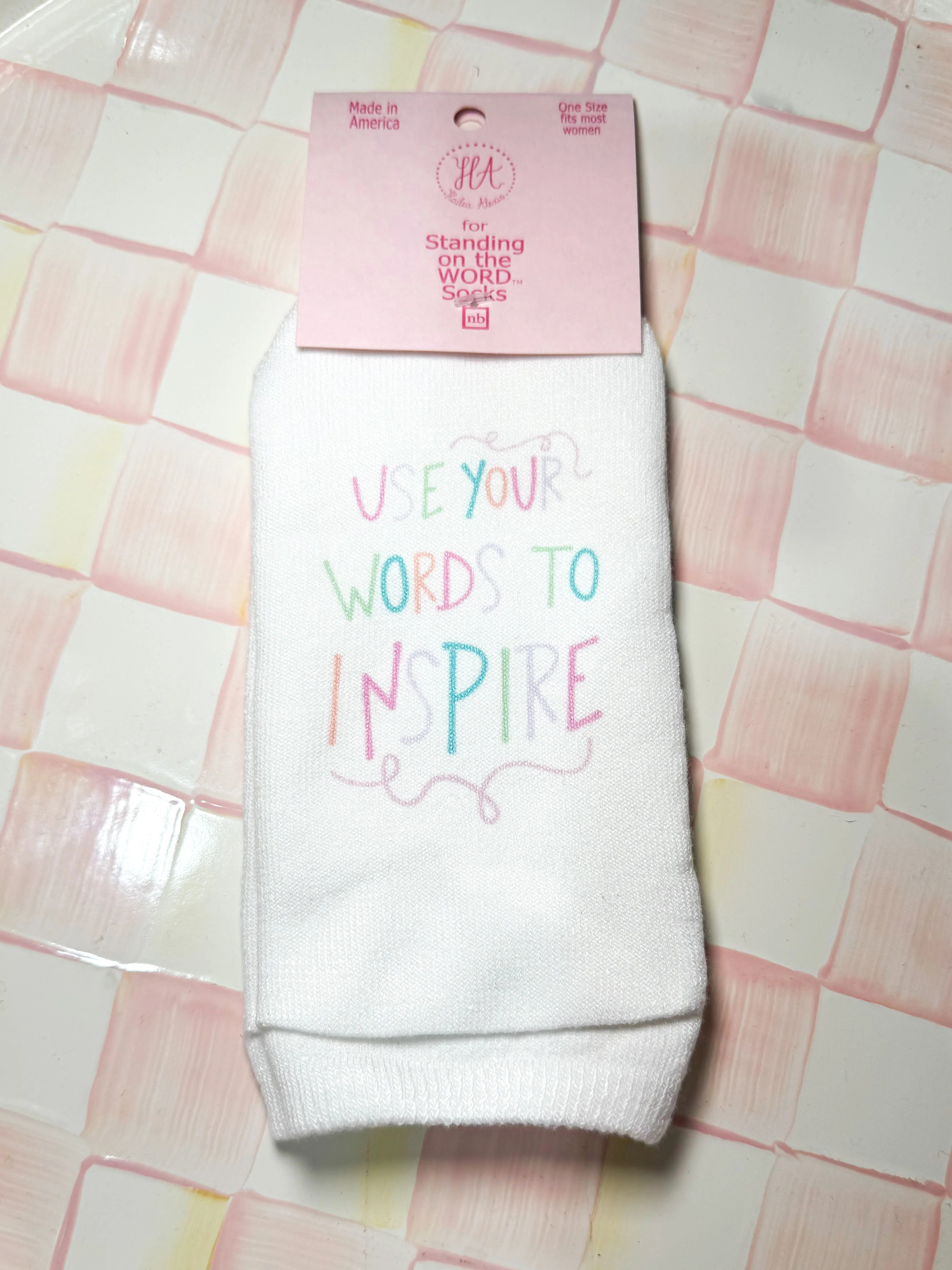 Use Your Words To Inspire- Standing on the Word Socks | Hailea Alexis