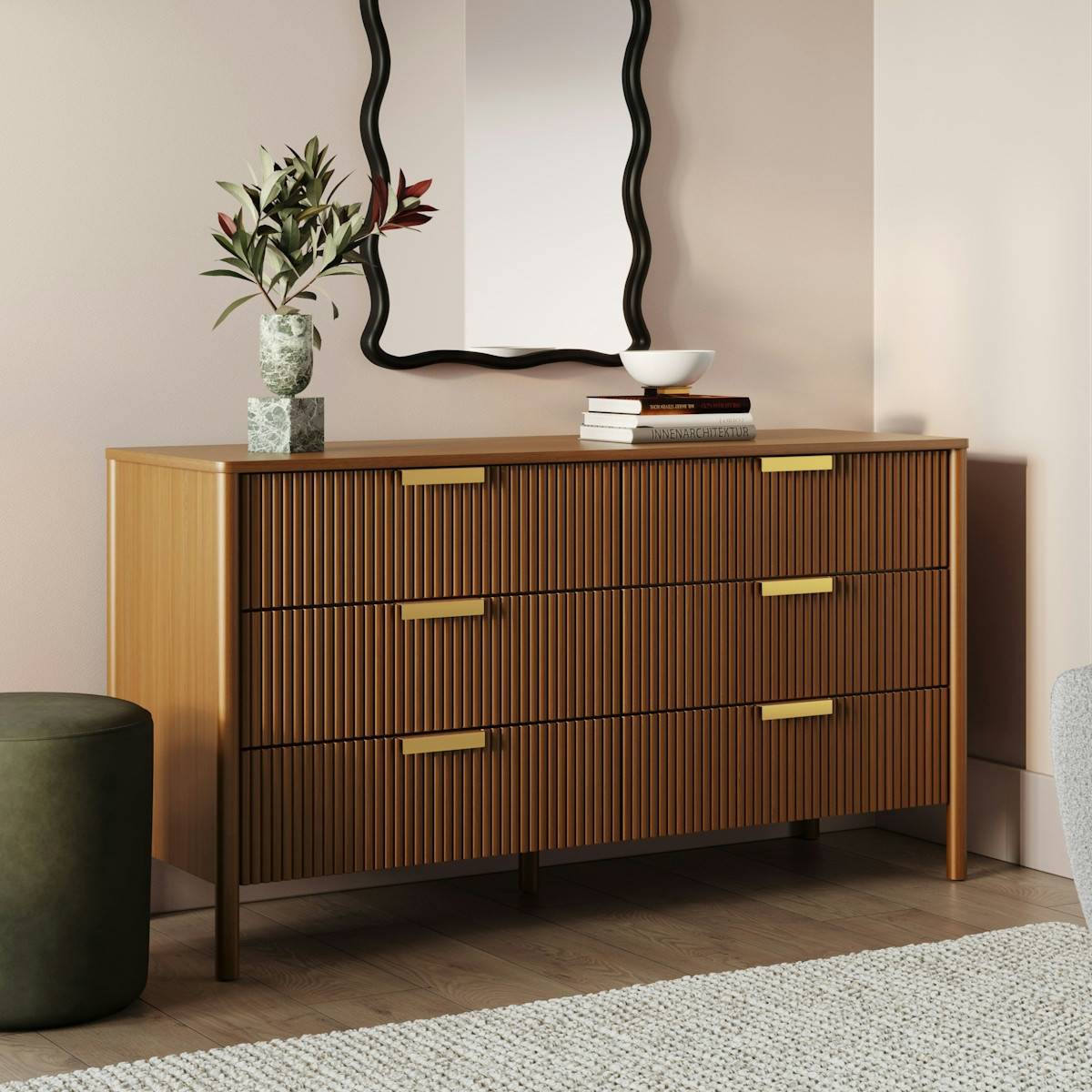 Liv 6-Drawer Double Dresser - Walnut | Article