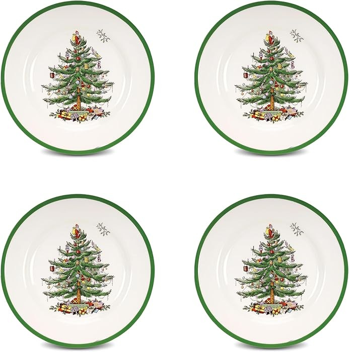 Spode Christmas Tree 10.5" Dinner Plate (Set of 4) - Festive Holiday Stoneware Plate with Christm... | Amazon (US)