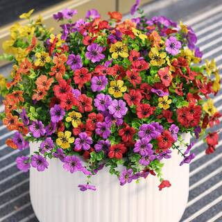 11.8 in. H 12 Bundles Artificial Daisy Flowers for Indoor Outdoor Decoration, UV Resistant Faux Silk Plants | The Home Depot