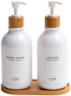 MaisoNovo Dish Soap Dispenser for Kitchen Sink w. Bamboo Pump and Soap Tray | Bathroom Soap Dispense | Amazon (US)