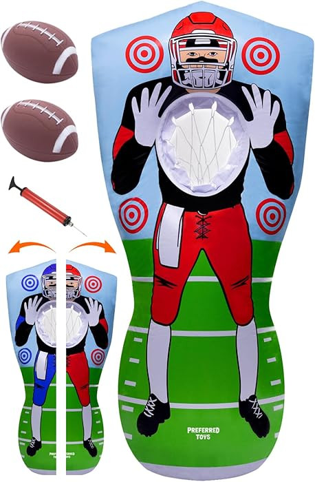 Inflatable Football Target – Double-Sided Toss Training Game with Mini Footballs – Super Bowl... | Amazon (US)