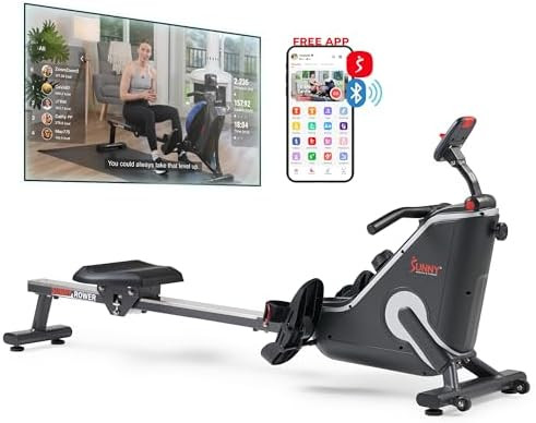 Sunny Health & Fitness Flip & Foldable Rowing Machine for Home w/Extended Slide Rail, Full-Body W... | Amazon (US)