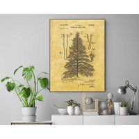 Christmas Tree Patent Canvas Art | Print, Wall Art, Holiday Decor - Ready To Hang | Etsy (US)