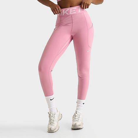 Nike Women's Pro Sculpt High-Waisted 7/8 Leggings in Pink/Elemental Pink Size Small Polyester/Spandex/Jacquard | Finish Line (US)